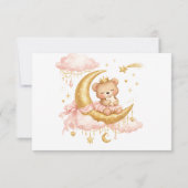 Luxury Baby Girl Shower Invitation Pink Gold Moon  セーブザデート (裏面)