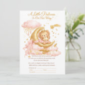 Luxury Baby Girl Shower Invitation Pink Gold Moon  招待状 (スタンド正面)