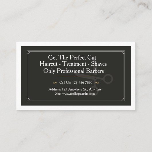 Luxury Barber Business Card Template | Modern Edit 名刺 (裏面)