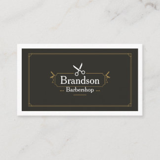 Luxury Barber Business Card Template | Modern Edit 名刺