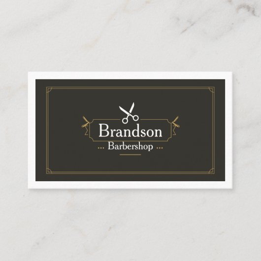 Luxury Barber Business Card Template | Modern Edit 名刺 (正面)