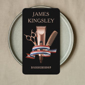 Luxury Barber Studio Professional Barbershop Black 名刺