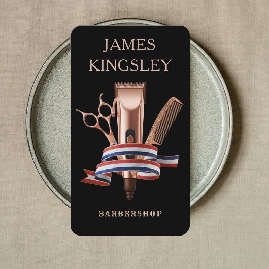 Luxury Barber Studio Professional Barbershop Black 名刺