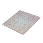 Luxury Baroque Gold Damask Pattern On Pastel Ombre タイル (側面)