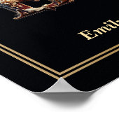 Luxury Baroque Letter E Monogram Poster  ポスター (角)
