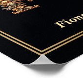 Luxury Baroque Letter F Monogram Poster  ポスター (角)