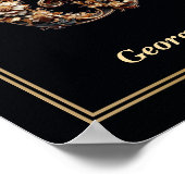 Luxury Baroque Letter G Monogram Poster  ポスター (角)