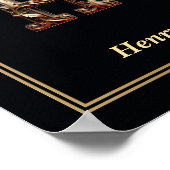 Luxury Baroque Letter H Monogram Poster  ポスター (角)