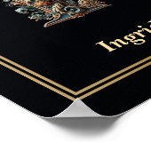 Luxury Baroque Letter I Monogram Poster  ポスター (角)