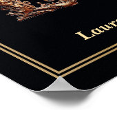 Luxury Baroque Letter L Monogram Poster  ポスター (角)