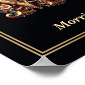 Luxury Baroque Letter M Monogram Poster  ポスター (角)