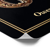 Luxury Baroque Letter O Monogram Poster  ポスター (角)