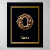 Luxury Baroque Letter O Monogram Poster  ポスター (正面)