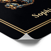 Luxury Baroque Letter S Monogram Poster  ポスター (角)