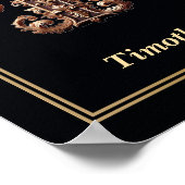 Luxury Baroque Letter T Monogram Poster  ポスター (角)