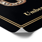 Luxury Baroque Letter U Monogram Poster  ポスター (角)