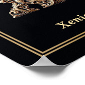 Luxury Baroque Letter X Monogram Poster  ポスター (角)