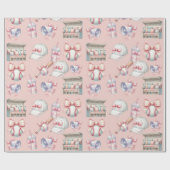 Luxury Baseball Girl Birthday Light Pink  ラッピングペーパー (フラット)