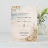 Luxury Beach Wedding Invitation Template 招待状 (スタンド正面)