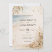 Luxury Beach Wedding Invitation Template 招待状 (正面)