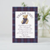 Luxury Bear Bow Bow Baby Shower  サンキューカード (スタンド正面)