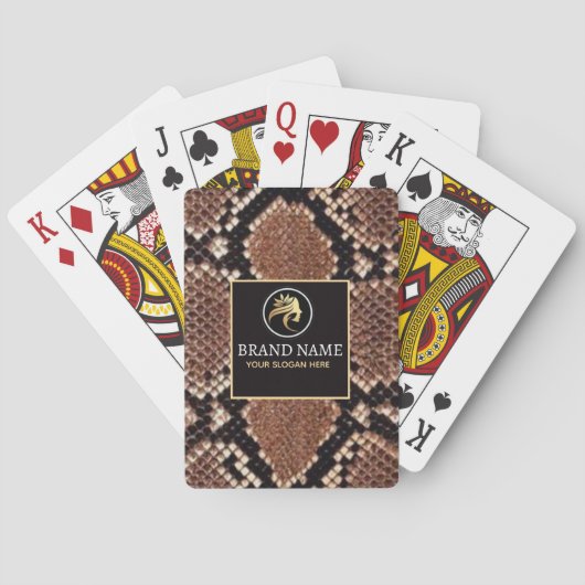 Luxury Beauty Branding Brown Python Snake Skin トランプ (裏面)