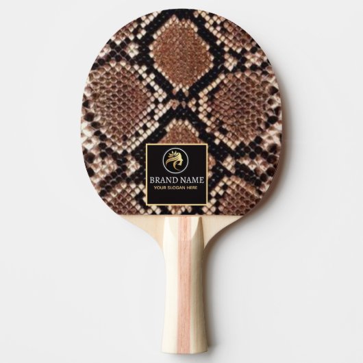Luxury Beauty Branding Brown Python Snake Skin 卓球ラケット (正面)