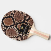 Luxury Beauty Branding Brown Python Snake Skin 卓球ラケット (横)