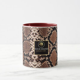 Luxury Beauty Salon Brand Brown Snake Skin マグカップ