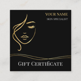 Luxury Beauty Skin Care Gift Certificate Card ロイヤリティカード
