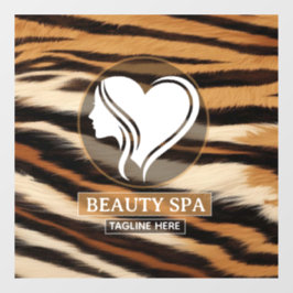 Luxury Beauty Spa Logo Elegant Tiger Print Salon ウィンドウサイン