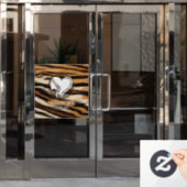 Luxury Beauty Spa Logo Elegant Tiger Print Salon ウィンドウサイン (オフィスドア)
