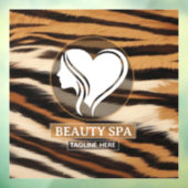 Luxury Beauty Spa Logo Elegant Tiger Print Salon ウィンドウサイン (シート3)