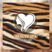 Luxury Beauty Spa Logo Elegant Tiger Print Salon ウィンドウサイン (シート2)