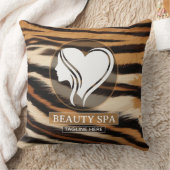Luxury Beauty Spa Logo Elegant Tiger Print Salon クッション (ブランケット)