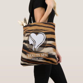 Luxury Beauty Spa Logo Elegant Tiger Print Salon トートバッグ