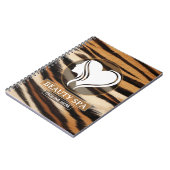 Luxury Beauty Spa Logo Elegant Tiger Print Salon ノートブック (左側)