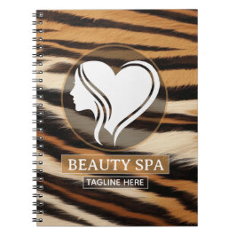 Luxury Beauty Spa Logo Elegant Tiger Print Salon ノートブック
