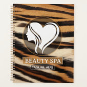 Luxury Beauty Spa Logo Elegant Tiger Print Salon プランナー手帳 (正面)