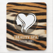Luxury Beauty Spa Logo Elegant Tiger Print Salon マウスパッド (正面)