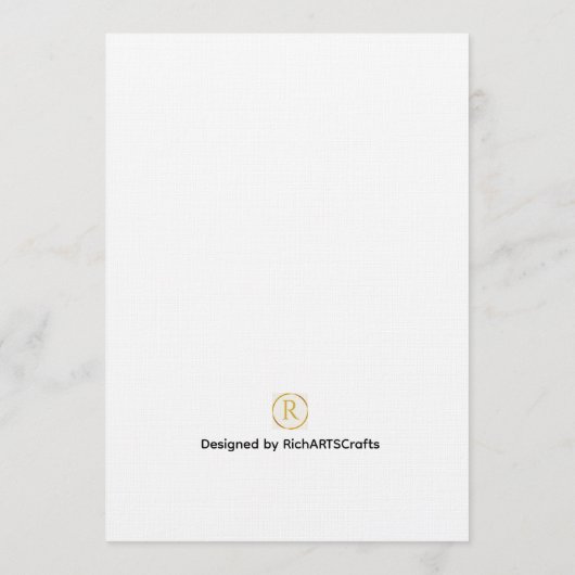 Luxury Beige & Gold Wedding Invitation | Elegant M 招待状 (裏面)