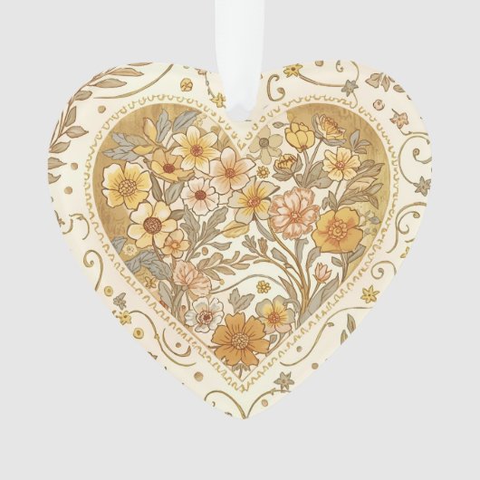 Luxury, , Beigi Gold ,Love Heart , Valentine's Day オーナメント (正面)