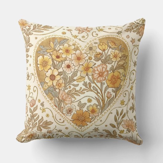 Luxury, , Beigi Gold ,Love Heart , Valentine's Day クッション (正面)