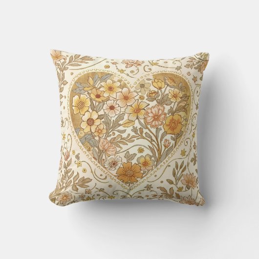 Luxury, , Beigi Gold ,Love Heart , Valentine's Day クッション (正面)