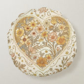 Luxury, , Beigi Gold ,Love Heart , Valentine's Day ラウンドクッション (裏面)