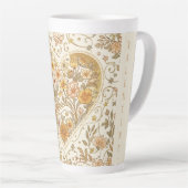 Luxury, , Beigi Gold Yellow ,Love Heart Flowers カフェラテマグ (右アングル)