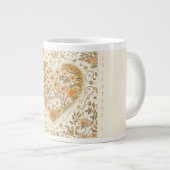 Luxury, , Beigi Gold Yellow ,Love Heart Flowers ジャンボコーヒーマグカップ (正面右)