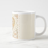 Luxury, , Beigi Gold Yellow ,Love Heart Flowers ジャンボコーヒーマグカップ (右)