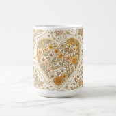 Luxury, , Beigi Gold Yellow ,Love Heart Flowers  モーフィングマグカップ (中央)