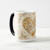 Luxury, , Beigi Gold Yellow ,Love Heart Flowers  モーフィングマグカップ (正面左)